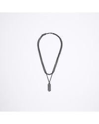 River Island - Black Multirow Necklace - Lyst