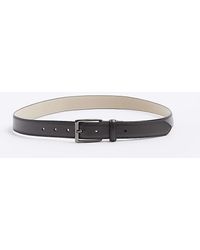 River Island - Brown Faux Leather Buckle Belt - Lyst