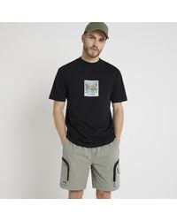 River Island - Black Regular Palm Springs Graphic T-shirt - Lyst