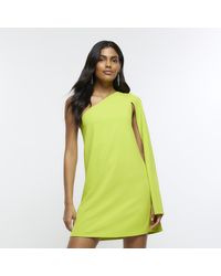 River Island - Lime Green Cape Detail Bodycon Mini Dress - Lyst