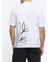 River Island - Floral Graphic T-shirt - Lyst