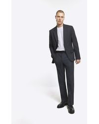 River Island - Grey Slim Fit Suit Pants - Lyst