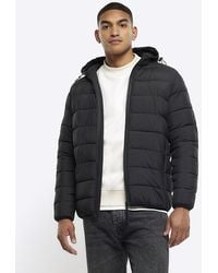 River Island - Regular Hooded Quilted Puffer Jacket - Lyst