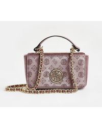 River Island Pink Velvet Ri Monogram Handbag