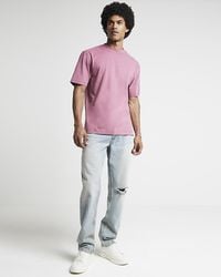 River Island - Pink Ri Studio Regular Fit T-shirt - Lyst