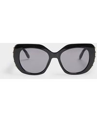 River Island - Black Embellished Square Sunglasses - Lyst