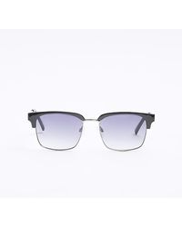 River Island - Black Tinted Lenses Square Sunglasses - Lyst