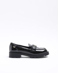 River Island - Black Chunky Loafers - Lyst