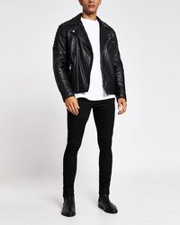 Men's River Island Leather jackets from $56 | Lyst