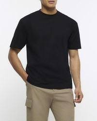 River Island - Black Regular Fit T-shirt - Lyst