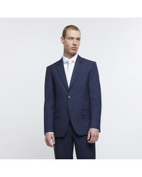 River Island - Twill Suit Jacket - Lyst