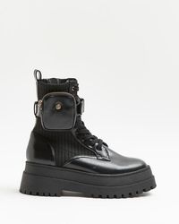 river island chunky biker boots
