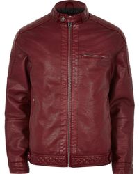 river island mens leather jacket