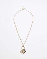 River Island - Gold Colour Charm Necklace - Lyst