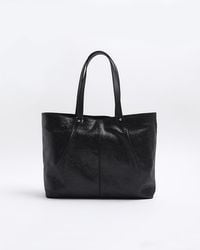 River Island - Leather Shopper Bag - Lyst