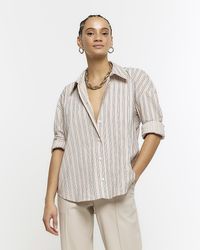 River Island - Stripe Long Sleeve Shirt - Lyst