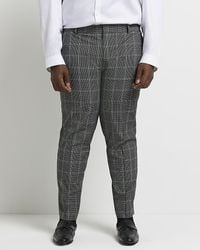 River Island - Slim Fit Check Suit Trousers - Lyst