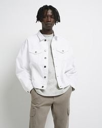River Island White Oversized Denim Jacket