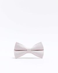 River Island - Light Pink Linen Blend Bow Tie - Lyst