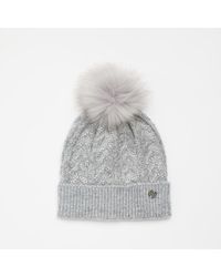 River Island - Cable Knit Diamante Hat - Lyst