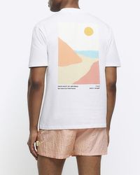 River Island - White Regular Fit Amalfi Graphic T-shirt - Lyst