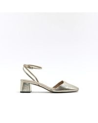 River Island - Block Heeled Court Shoes - Lyst