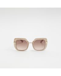River Island - Cream Textured Oversized Sunglasses - Lyst
