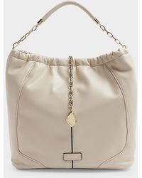 River Island - Cream Ruched Tote Bag - Lyst