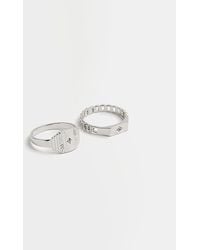 River Island - Silver Colour Rings Multipack - Lyst