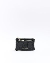 River Island - Black Quilted Zip Pouch - Lyst