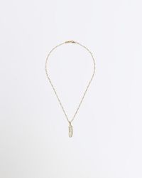 River Island - Plated Feather Necklace - Lyst