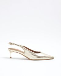 River Island - Sling Back Heeled Court Shoes - Lyst