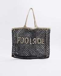 River Island - Crochet Shopper Bag - Lyst