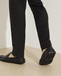 River Island - Black Leather Loafers - Lyst