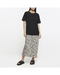 River Island - Beige Leopard Print Maxi Skirt - Lyst