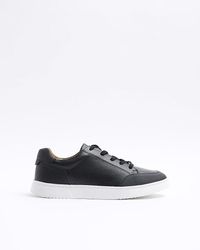 River Island - Black Textured Lace Up Trainers - Lyst