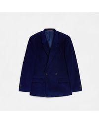 River Island Blue Slim Fit Cord Suit Jacket