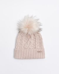 River Island - Cable Knit Beanie Hat - Lyst