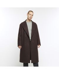 River Island - Wool Blend Premium Coat - Lyst