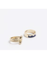 River Island - 2pk Gold Colour Snake Ring - Lyst