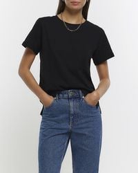 River Island - Rolled Sleeve T-shirt - Lyst