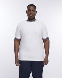 River Island - Slim Fit Taped T-shirt - Lyst