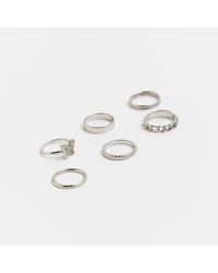 River Island - Silver Butterfly Ring Multipack - Lyst