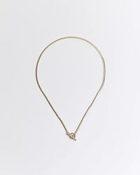 River Island - Gold Plated T Bar Necklace - Lyst