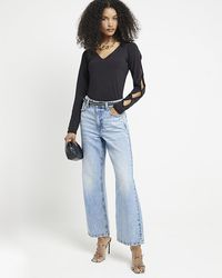 River Island - Cut Out Long Sleeve Top - Lyst