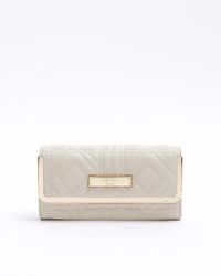 River Island - Cream Quilted Purse - Lyst