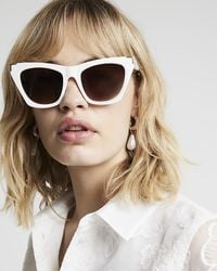 River Island - Pointed Cateye Sunglasses - Lyst