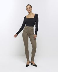 River Island - High Waisted Skinny Jeans - Lyst