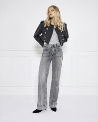 River Island - High Waisted Front Pocket Wide Leg Jeans - Lyst