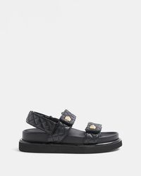 River Island Black Quilted Chunky Sandals